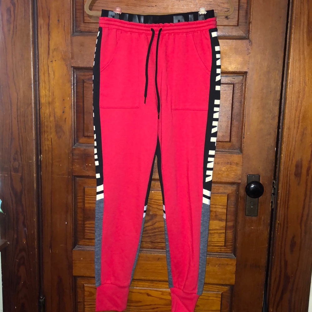 PINK Red & Black sweatpants